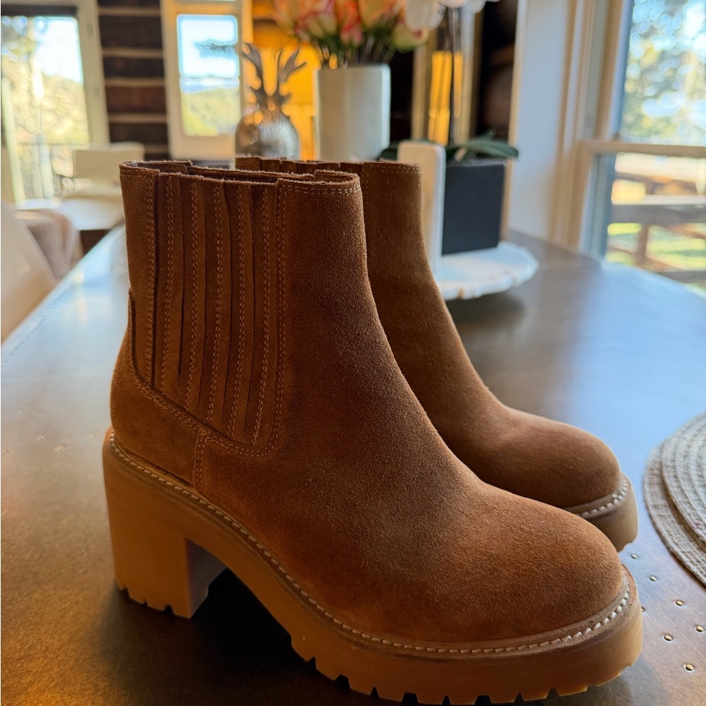 Jeffrey Campbell Tan Suede Heeled Boots